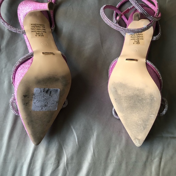 Rhinestone Sparkly Pink Double Bow Heels - Picture 6 of 6